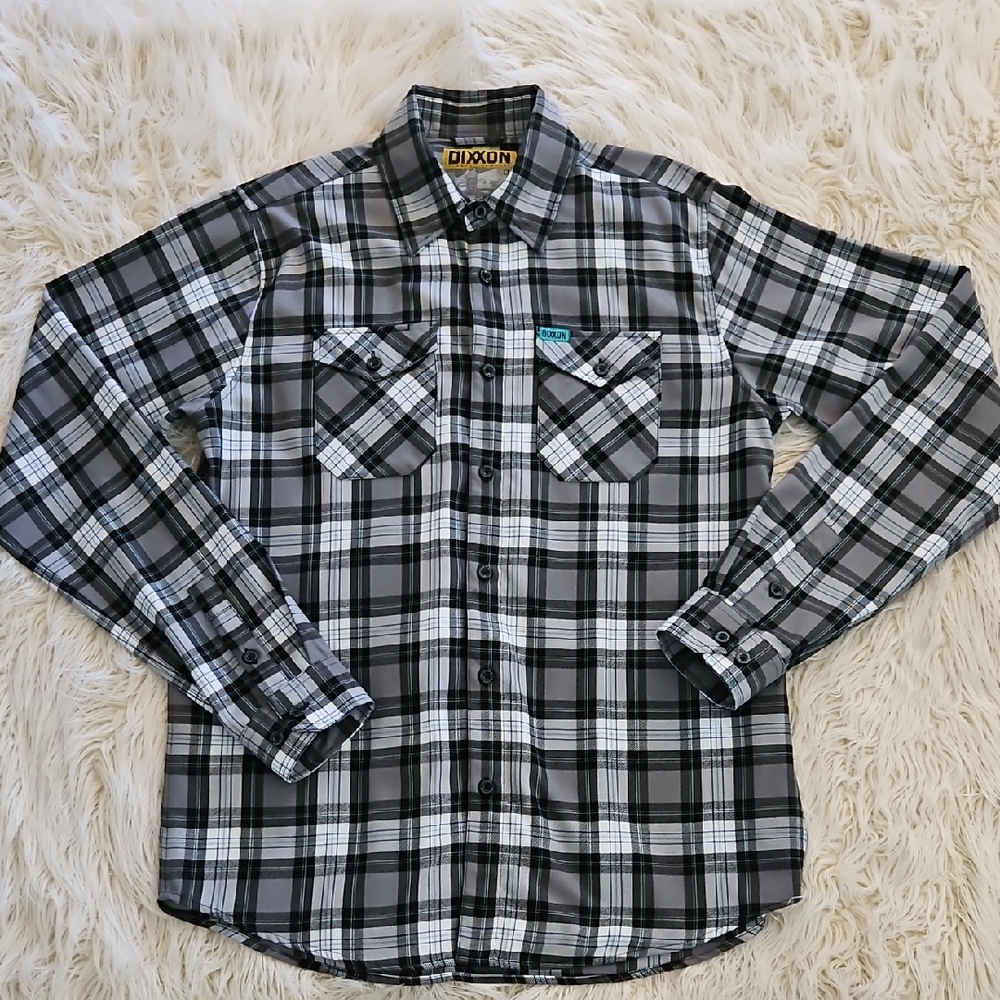 DIXXON "Manhattan" Men's Black and White Checkered Shirt with
